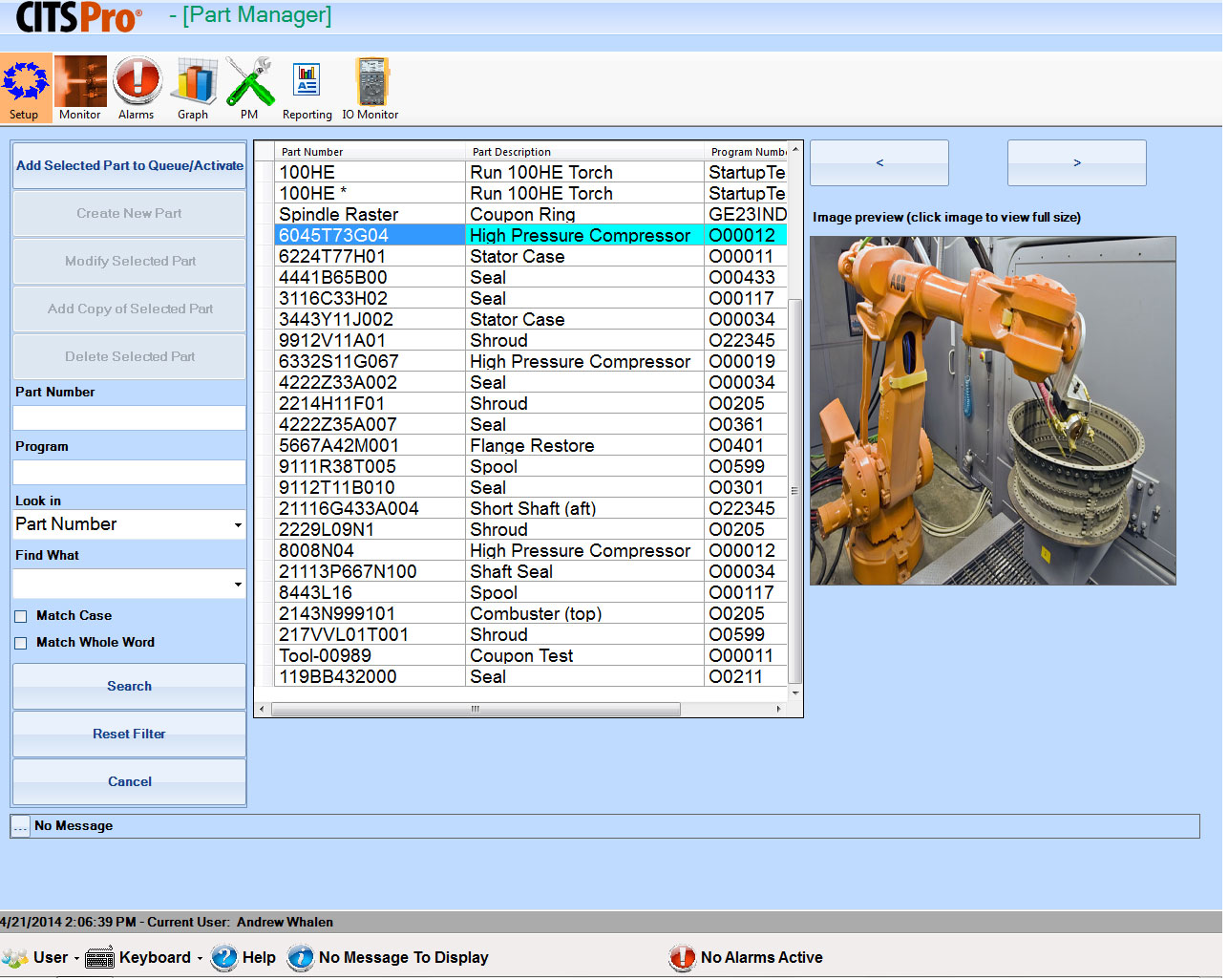 CITS Pro Part searching, selecting, and queuing | Progressive Surface