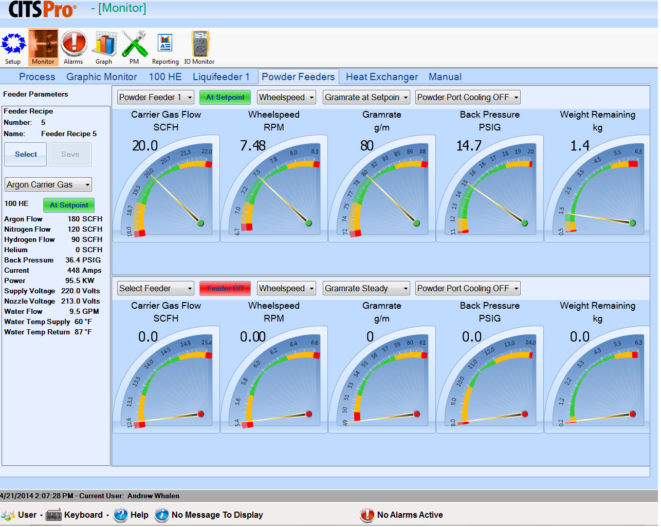 CITS Pro Cycle monitor and recipe information | Progressive Surface